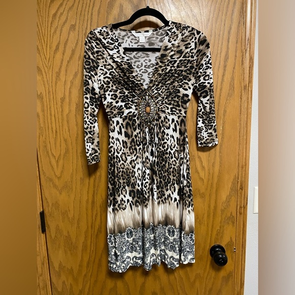 BOSTON PROPER JUNGLE MIX PRINT DRESS - SIZE XXS - GORGEOUS! - Picture 7 of 9
